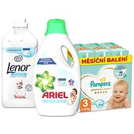 LENOR Sensitive 1,8 l + PAMPERS Premium Care size 3 Midi + ARIEL Sensitive 2,310 - Fabric Softener