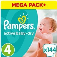 PAMPERS Active Baby-Dry veľ. 4 Maxi (144 ks) - Detské plienky