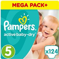 PAMPERS Active Baby size 5 Junior (124 pcs) - Baby Nappies