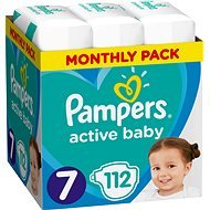 PAMPERS Active Baby veľ. 7 (112 ks) – mesačné balenie - Detské plienky