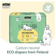 MUUMI BABY Newborn size 1 - Monthly Pack EKO Diapers (75 pcs) - Eco-Friendly Nappies