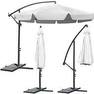 Plonos Folding garden parasol 8 segments grey 350 cm - Sun Umbrella