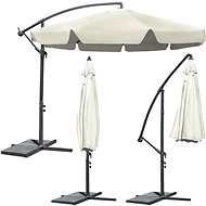 Plonos Folding garden parasol 8 segments beige 350cm - Sun Umbrella