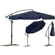 Plonos Folding garden parasol 8 segments dark blue 350 cm - Sun Umbrella