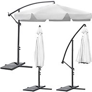 Plonos Folding garden parasol 6 segments grey 350 cm - Sun Umbrella