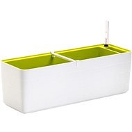Plastia Berberis 60 Self-irrigating Box, White + Green - Flower Box
