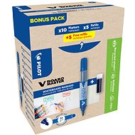 PILOT V-Board Master for whiteboards Greenpack, blue - 10 pcs + 10x refill blue - Marker