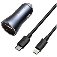 Baseus Golden Contactor Pro 40W Fast Car Charger for iPhone including Data Cable - Car Charger