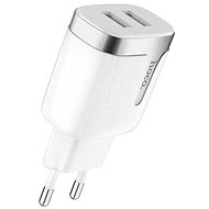HOCO C64A Travel Adapter Dual 2.1A, White - Travel Adapter