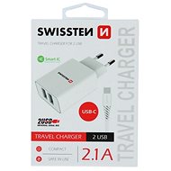 Swissten nabíječka USB-C (Type-C) Dual Smart IC 2.1A - Nabíječka do sítě