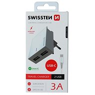 Swissten nabíječka USB-C (Type-C) Dual Smart IC 3A - Nabíječka do sítě
