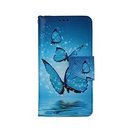 TopQ Wallet Phone Case for iPhone 13 Blue Butterflies 66340 - Phone Case