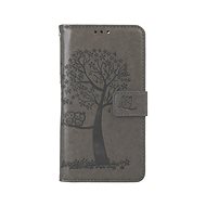 TopQ Case iPhone 13 mini book Grey tree owls 66434 - Phone Case