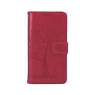 TopQ Case iPhone 13 mini book Dark pink tree owls 66432 - Phone Case