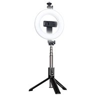 TopQ Ring Light P40D-2 Bluetooth Selfie Stick with LED Light Black - Selfie Stick