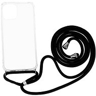 TopQ Cover iPhone 12 Silicone with Black Cord Transparent 55206 - Phone Cover
