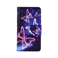 TopQ Wallet Phone Case for iPhone 13 Blue with Butterflies 66338 - Phone Case