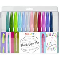 PENTEL Brush Sign Pen SES15C-12 Pastel - set of 12 colours - Marker