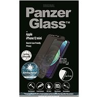 PanzerGlass Edge-to-Edge Privacy Antibacterial für Apple iPhone 12 mini - schwarz mit Swarowski CamSlider - Schutzglas