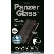 PanzerGlass Edge-to-Edge Privacy Antibacterial pre Apple iPhone 12/12 Pro čierne so Swarowski CamSlid - Ochranné sklo