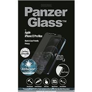 PanzerGlass Edge-to-Edge Privacy Antibacterial für Apple iPhone 12 Pro Max - schwarz mit Swarowski CamSlider - Schutzglas