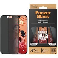 PanzerGlass Privacy Apple iPhone 15 üvegfólia + felhelyező keret - Üvegfólia
