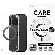 PanzerGlass CARE cover Apple iPhone 16 Pro MagSafe KickStand clear/black + warranty against yellowin - Phone Cover