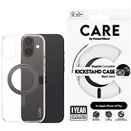 PanzerGlass CARE cover Apple iPhone 16 Plus MagSafe KickStand clear/black + warranty against yellowi - Phone Cover