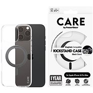 PanzerGlass CARE cover Apple iPhone 16 Pro Max MagSafe KickStand clear/black + warranty against yell - Phone Cover