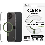 PanzerGlass CARE cover Apple iPhone 16 Plus MagSafe Combat clear/green + warranty against yellowing - Phone Cover