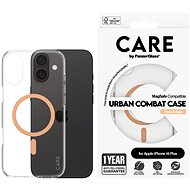 PanzerGlass CARE cover Apple iPhone 16 Plus MagSafe Combat clear/peach + warranty against yellowing - Phone Cover