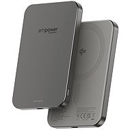 PanzerGlass Empower wireless Qi2 powerbank 5000 mAh, MagSafe, grey, hlicky body - Power Bank