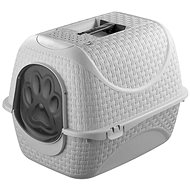 Bama Cat indoor private toilet, grey and white - Cat Litter Box