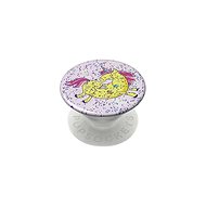 PopSockets PopGrip Gen.2, Glitter Jumping Unicorn, Yellow Unicorn on a Pink Background with Glitter - Phone holder
