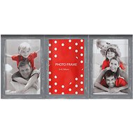 Fotorámeček na 3 fotografie, 10x15 cm, šedivý - Fotorámeček