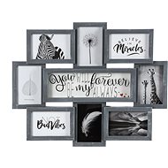 Fotorámeček na 9 fotografií, 10x15 cm, šedivý - Fotorámeček