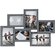 Fotorámeček na 6 fotografií, 10x15 cm, šedivý - Fotorámeček