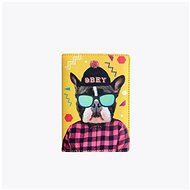 Yellow passport cover with dog - Document Holder
