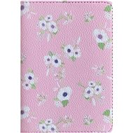 Pink passport cover with flowers - Document Holder
