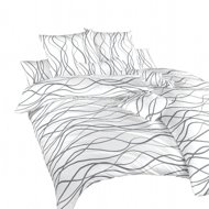 Dadka crepe Waves dark grey on white 140 × 200, 70 × 90 cm - Bed Linen