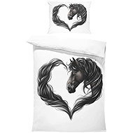 IMPAR Bed linen Horse heart black, 140 × 200 cm + 90 ×70 cm - Bed Linen