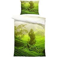 IMPAR Linen Green plain, 140 × 200 cm + 90 ×70 cm - Bed Linen