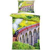 IMPAR Bedding Locomotive on the bridge, 140 × 200 cm + 90 ×70 cm - Bed Linen