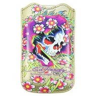 Ed Hardy Leather Skull Girl - Phone Case