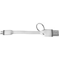 CELLY kulcstartóra akasztható USB / microUSB – fehér - Adatkábel