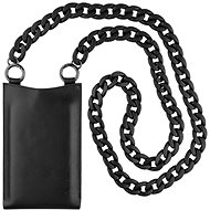 FIXED Venezia genuine cow leather with black chain for mobile phones up to 7" black - Phone Case