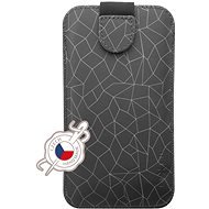 FIXED Soft Slim Cover aus PU-Leder mit Verschluss - Größe 6XL+ - Motiv: Grey Mash - Handyhülle