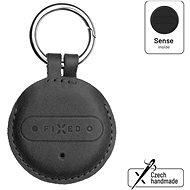 FIXED Sense fekete bőr tokkal és karabinerrel - Bluetooth kulcskereső