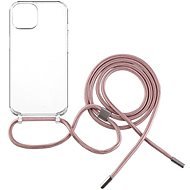 FIXED Pure Neck AntiUV Apple iPhone 15 Plus tok rózsaszín nyakzsinórral - Telefon tok