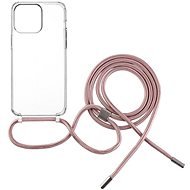 FIXED Pure Neck AntiUV Apple iPhone 15 Pro tok rózsaszín nyakzsinórral - Telefon tok